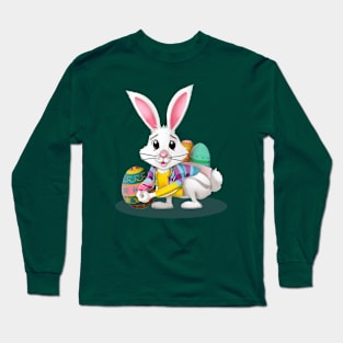 Easter Bunny Holding Eggs Long Sleeve T-Shirt